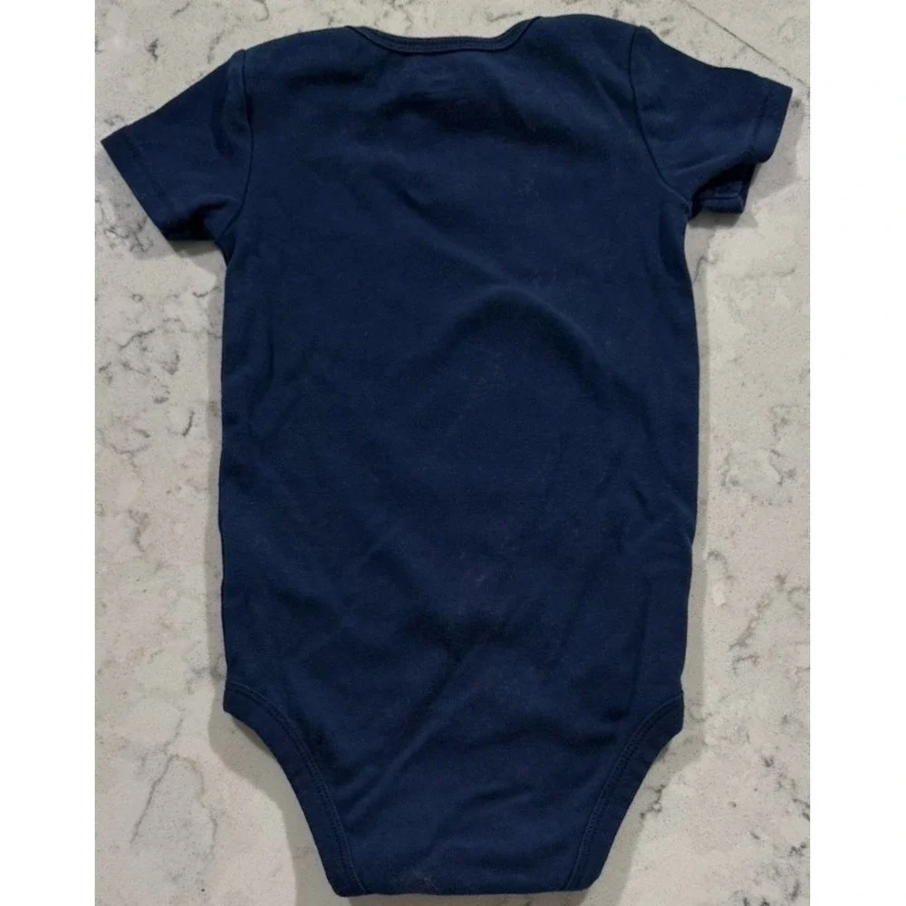 Carters Baby Boy Bodysuit Navy Blue Short Sleeve Cotton One Piece 18 Months